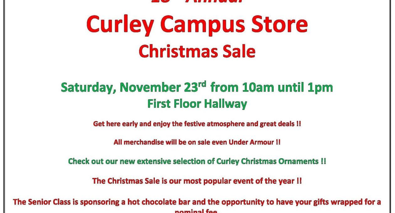 Curley Campus Store Christmas Sale