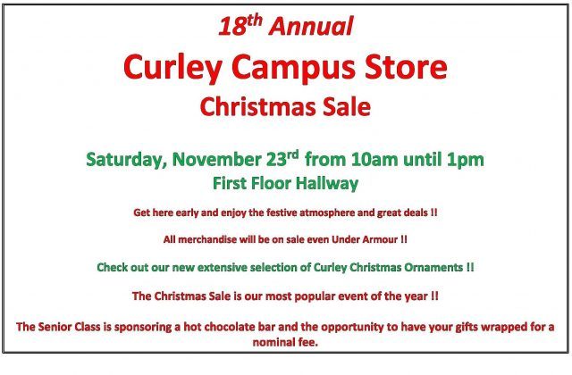 Curley Campus Store Christmas Sale