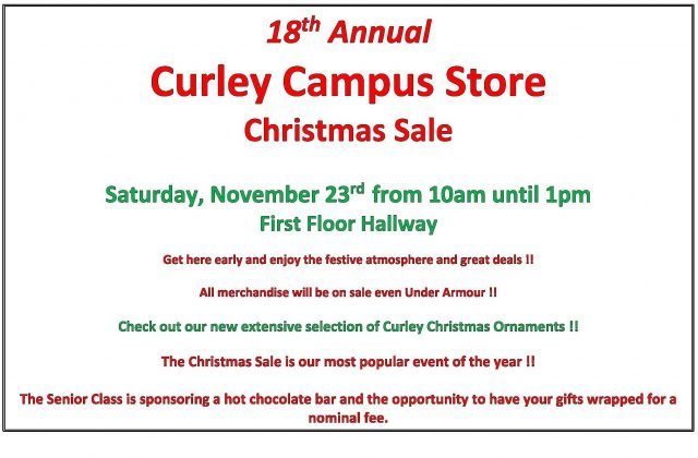 Curley Campus Store Christmas Sale